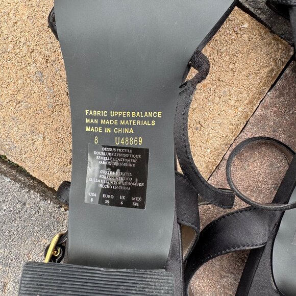 Unlisted by Nine West Black Strappy Block Heel Sandals Size 8 - Picture 5 of 6